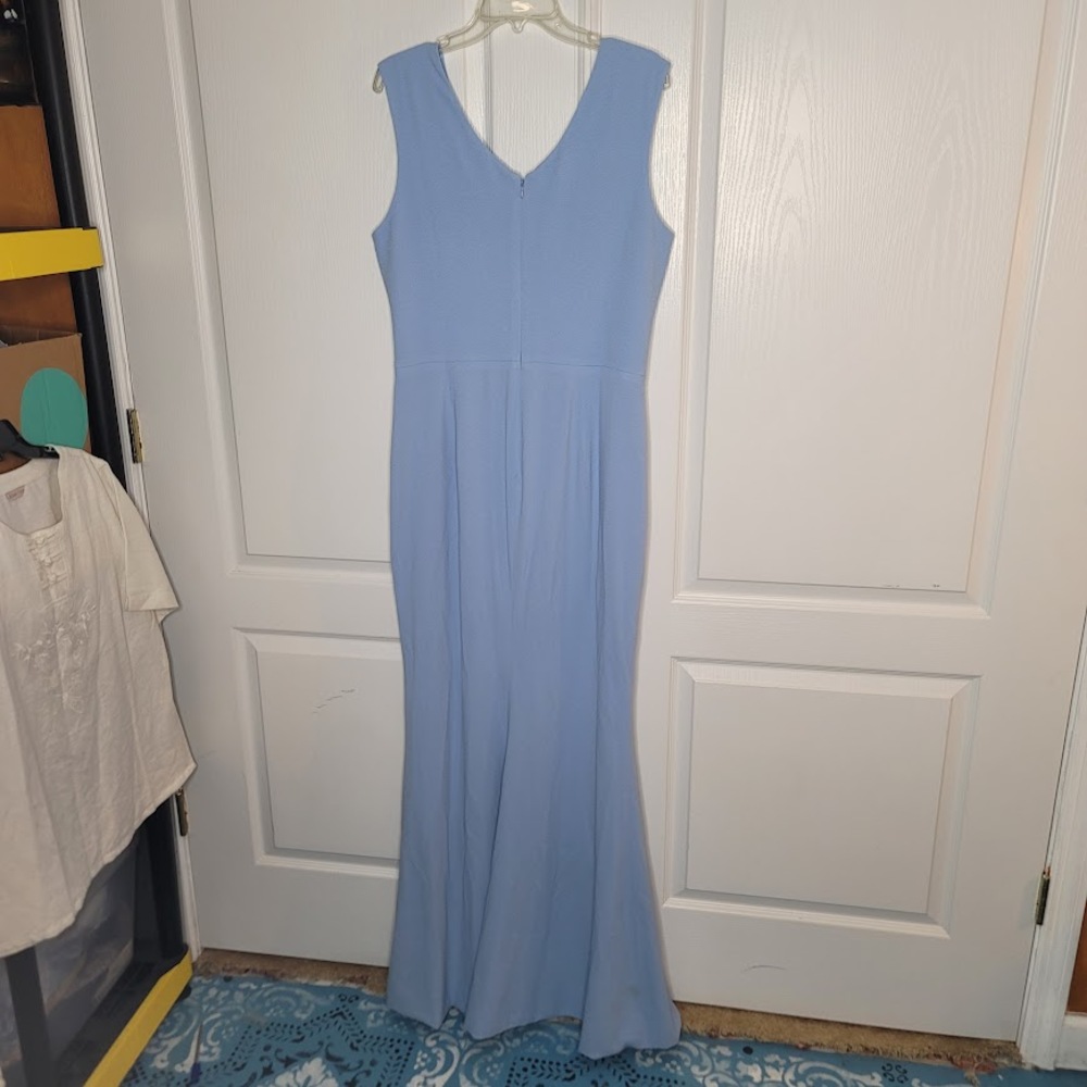 Dress the Population Size XXL Blue Maxi Long Dress formal Sleeveless Slit - Picture 3 of 7